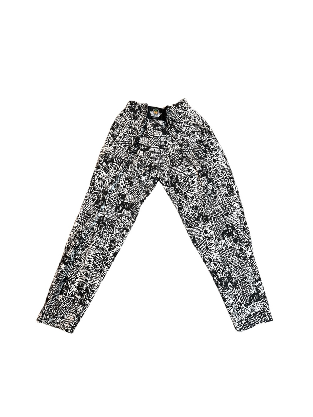 Vintage Tropicana Apperel Black & White Printed Jogger Pants
